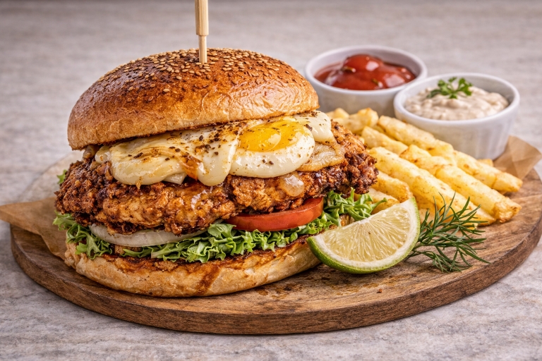 Chicken Haitian Burger (Combo)