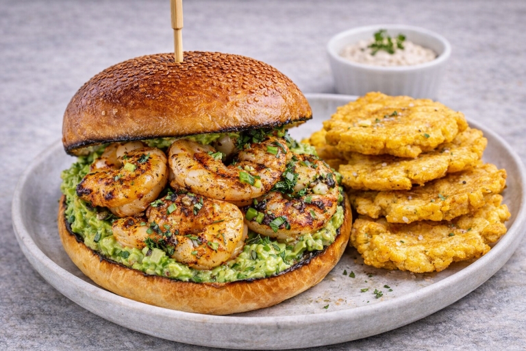 Grilled Shrimp Avocado Brioche